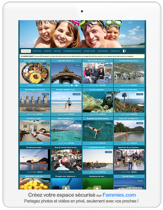 Partage photos pour expat avec accès sécurisé pour la famille